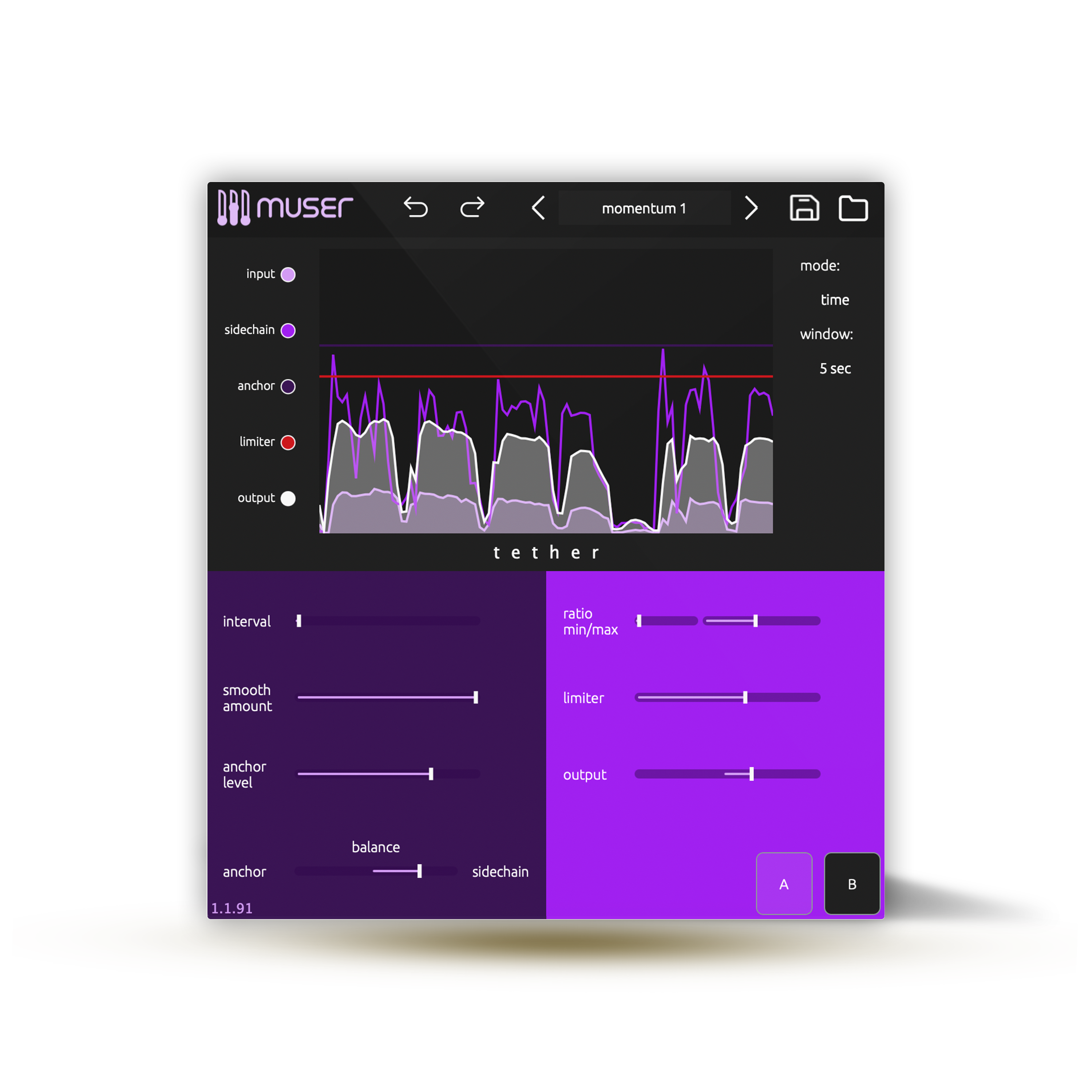 Muser software interface on a white background